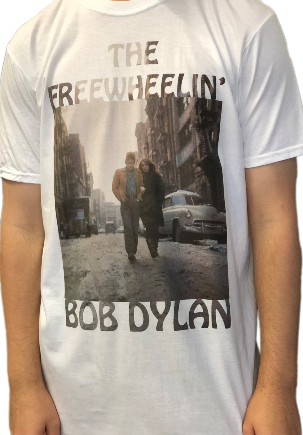 Bob Dylan Freewheelin' White Unisex Official T Shirt Brand New Various Sizes