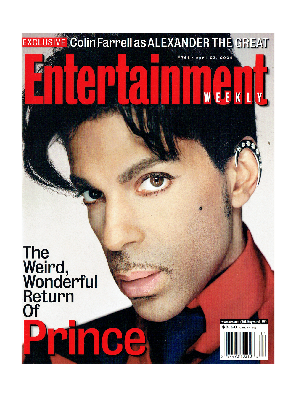 Prince Entertainment Weekly Magazine April 2004 Cover & 7 Page Article