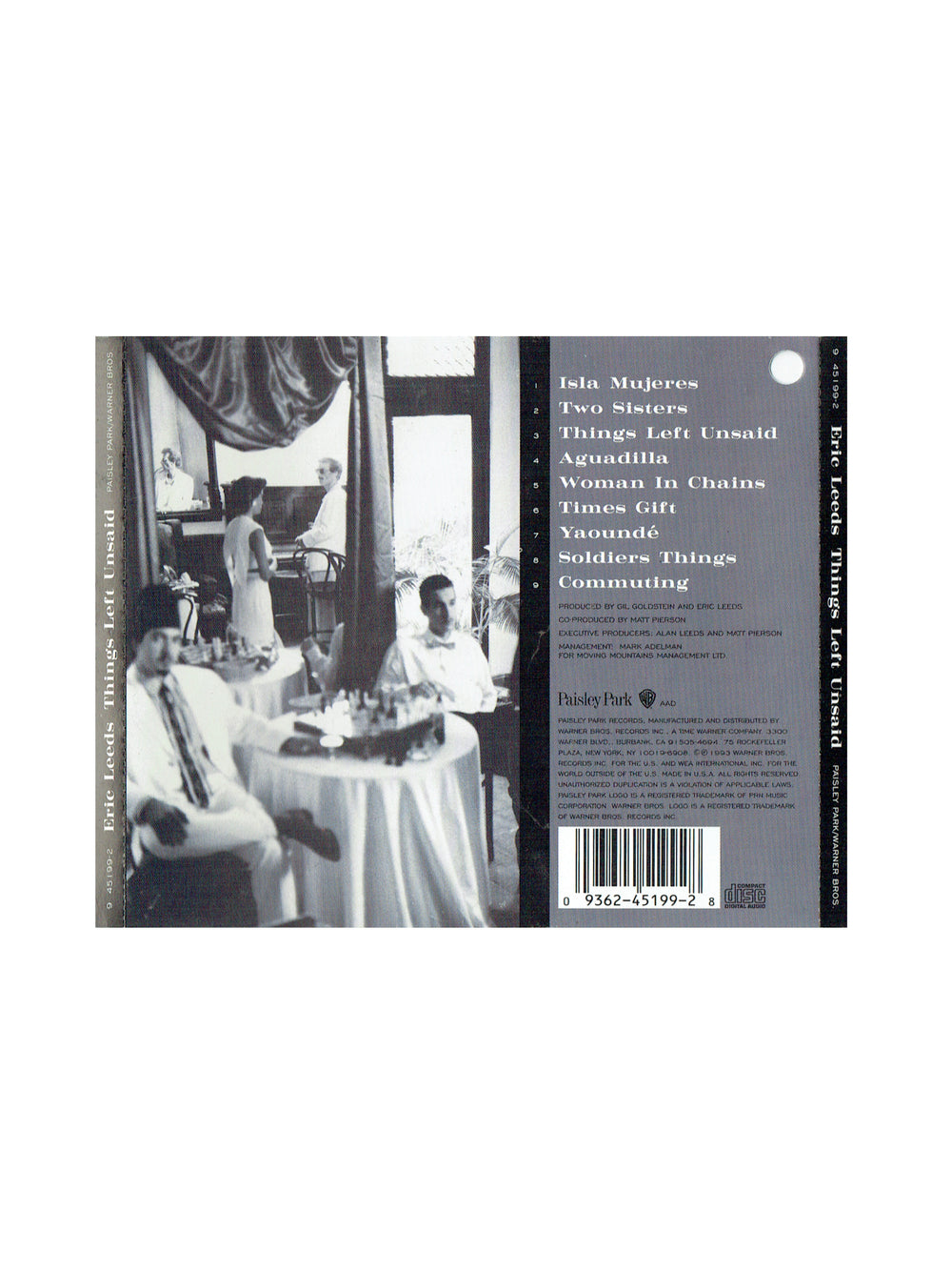 Eric Leeds Things Left Unsaid CD Album 1993 USA Release Prince