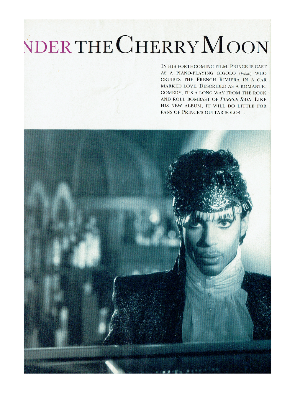 Prince – The Face UK Magazine June 1986 Prince Under The Cherry Moon Exclusive