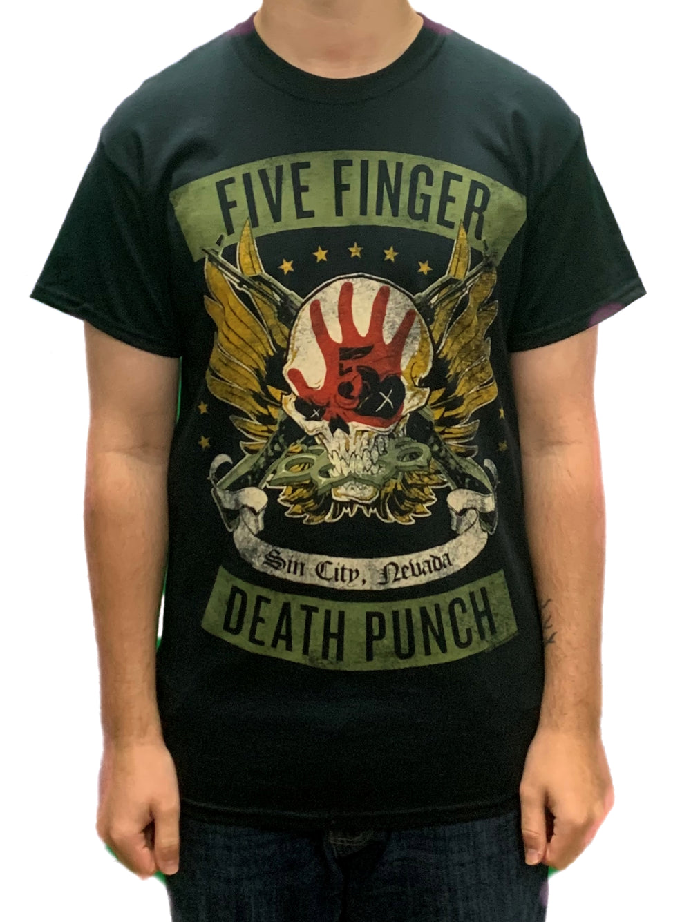 Five Finger Death Punch Locked Loaded Unisex Official T Shirt Brand New Various Sizes