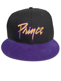 Prince – & The Revolution – Purple Rain Name  Love Symbol Official Flat Cap Black With Gold Embroidery