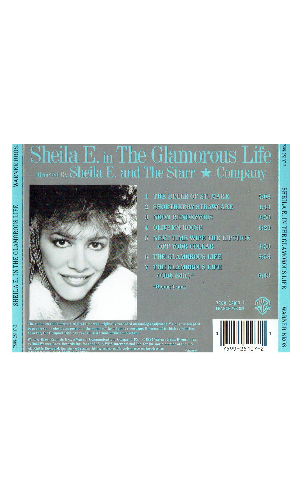 Prince – Sheila E In The Glamorous Life CD Album 7 Tracks USA Inc Bonus Club Edit Prince