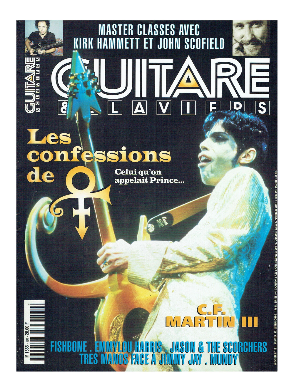 Prince – Guitare & Claviers Magazine Cover Janvier 1997 Ideal For Framing