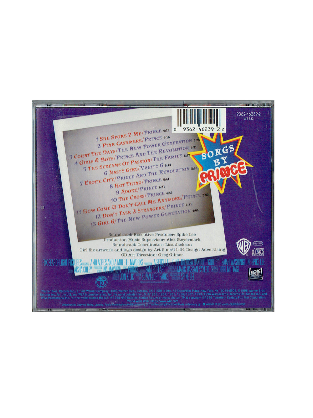 Girl 6 Soundtrack Songs By Prince CD Album EU Release GREAT TRACKS HYPE STICKER