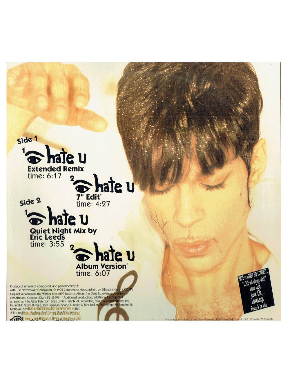 Prince – O(+> Eye Hate U Experience 12 Inch Vinyl Single USA Release GOLD STAMP