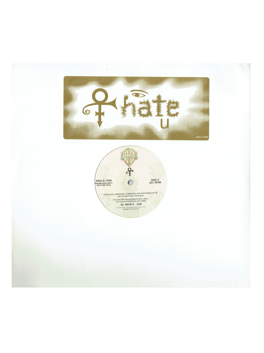 Prince 0(+> – I Hate U Vinyl 12" Single Promo US Preloved: 1995