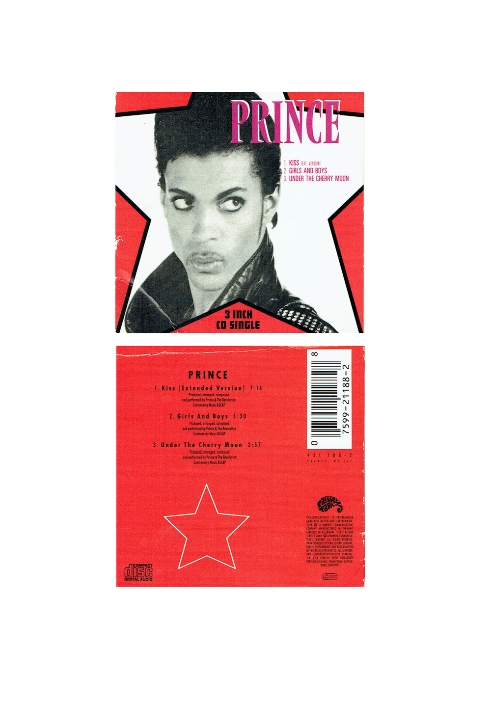 Prince Kiss 3 Inch UK CD Single 1989 Original 3 Tracks The Revolution