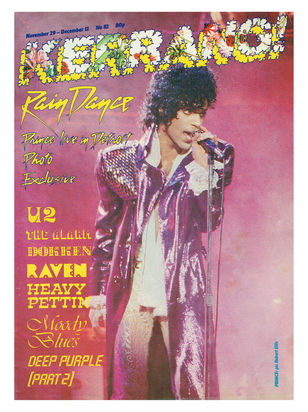 Prince Kerrang Magazine Prince Cover Plus Centre Fold & 5 Page Article SMS