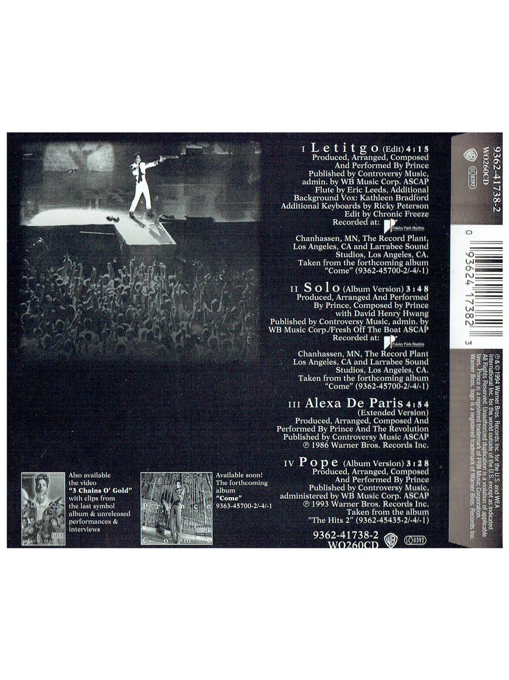 Prince – Letitgo UK CD Single Inc Alexa De Paris (Extended Version) 1994