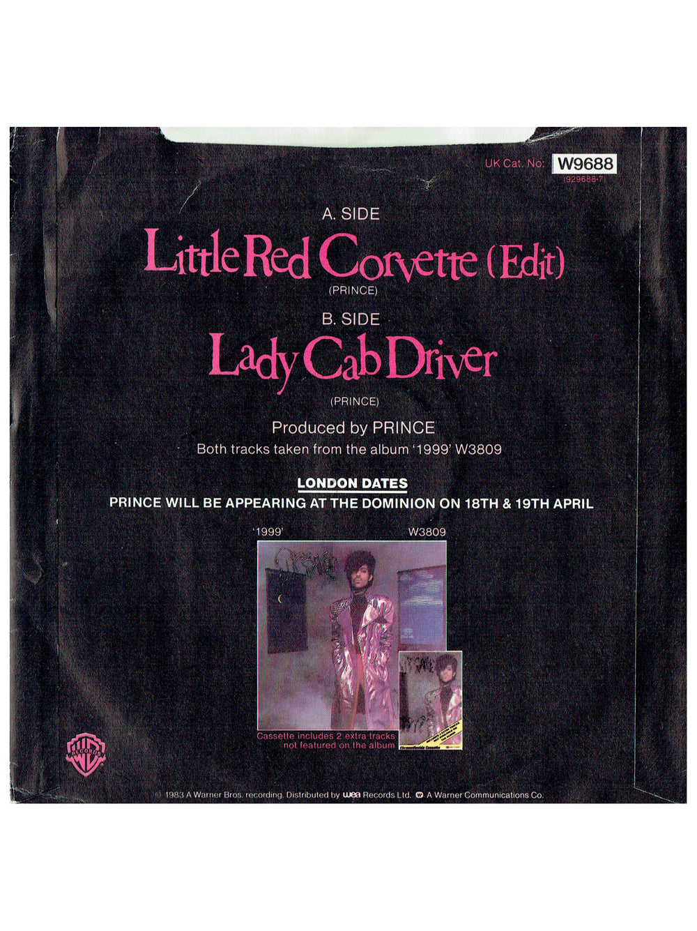 Prince – Little Red Corvette  Vinyl 7" Single UK Preloved: 1983