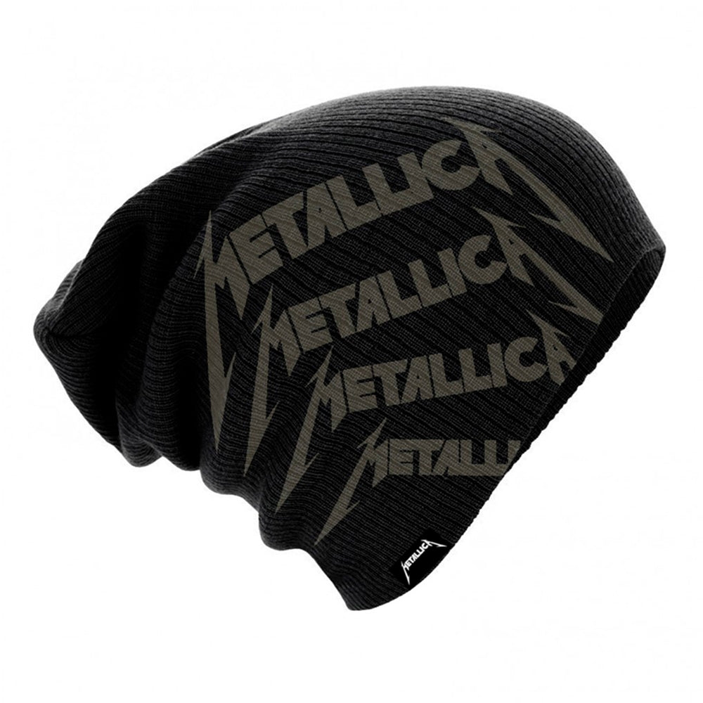 Metallica Repeat Logo Official Slouch Beanie Hat One Size NEW