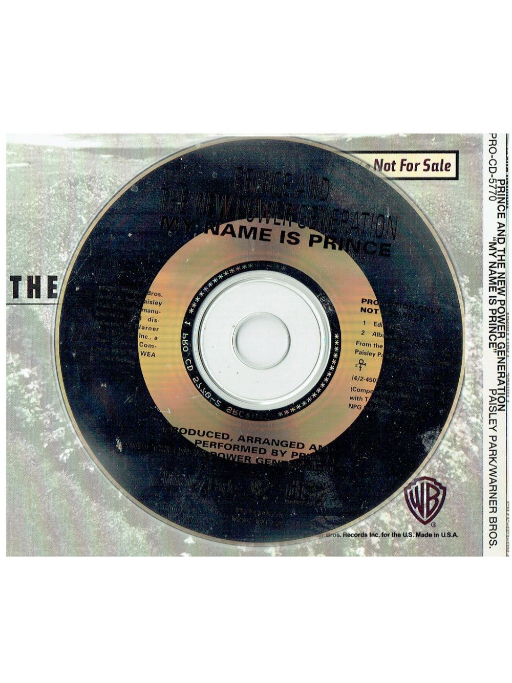 Prince – & The New Power Generation – My Name Is Prince Promotional Only CD Single 2 Track USA Release 1992