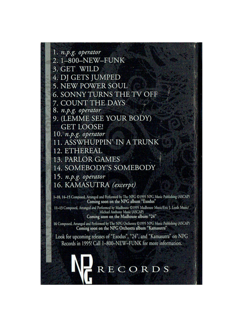 Prince NPG Sampler Experience Original Cassette Tape USA Release