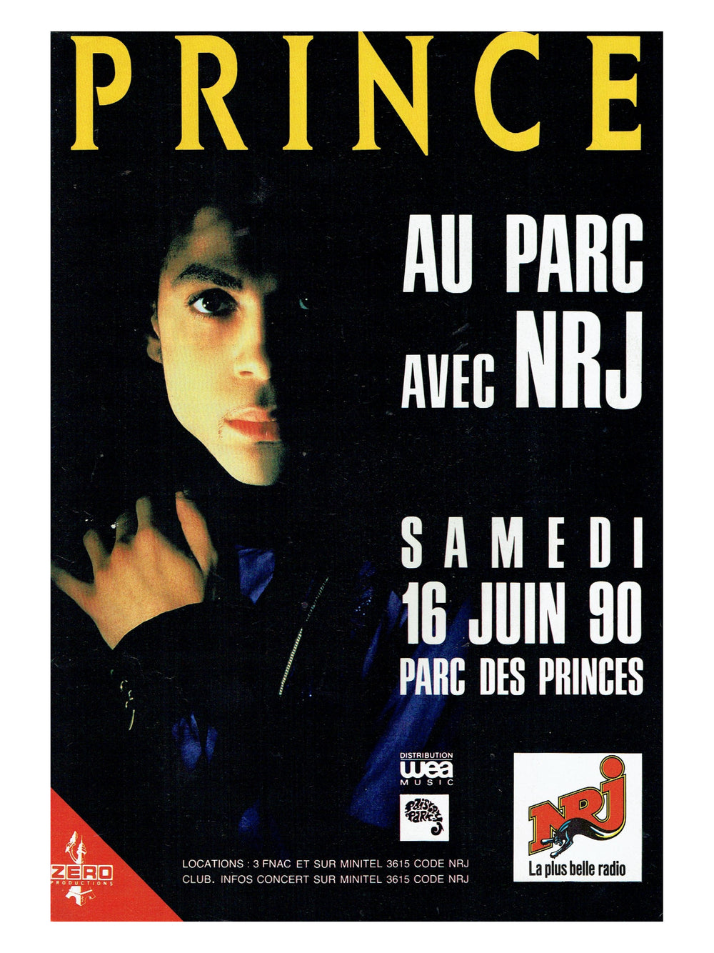 Prince – Au Parc Juin 16th 1990 Official Trade Magazine Advert Ideal For Framing