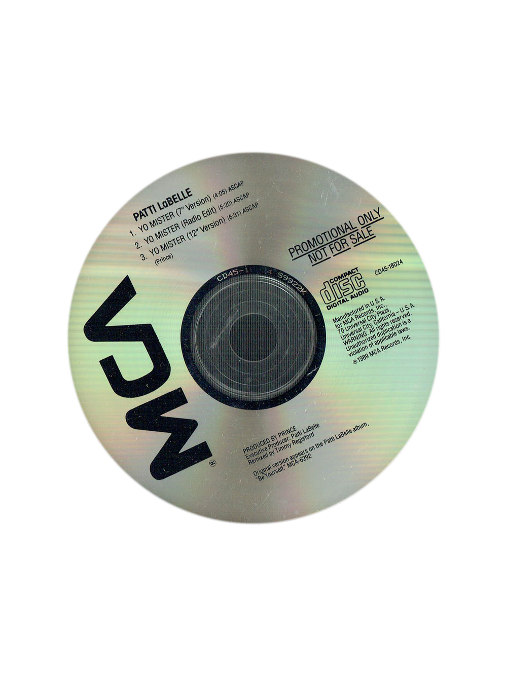 Prince – Patti LaBelle Yo Mister Written & Produced By Prince CD Single Promotional 3 Tracks
