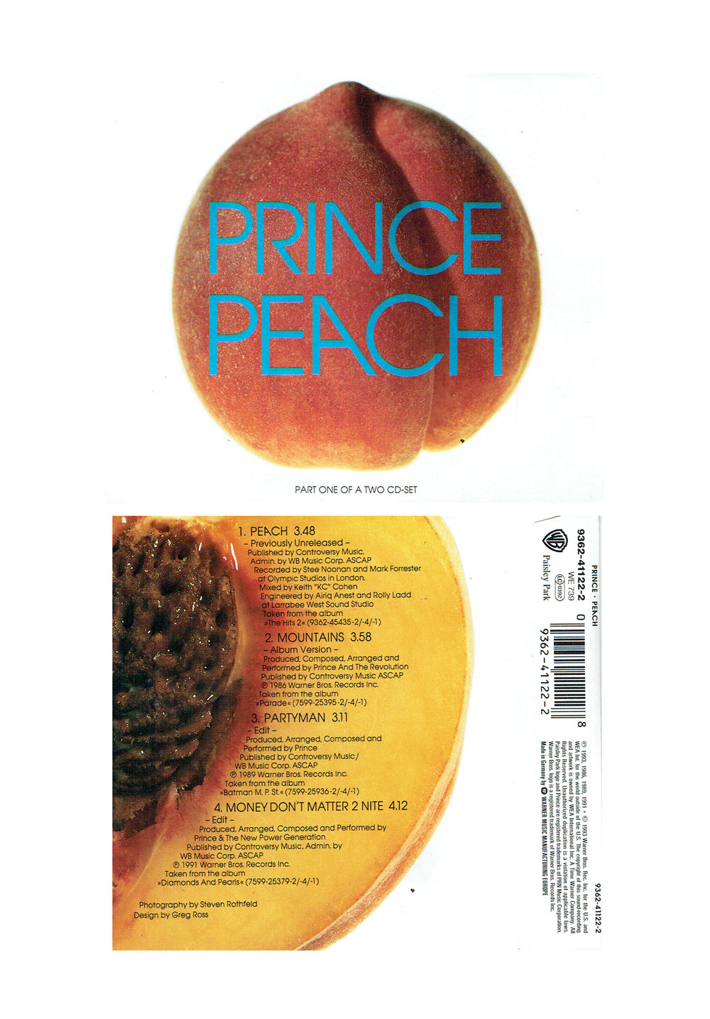 Prince Peach Part 2 Of A 2 CD Set UK CD Single 1993 Original 4 Tracks