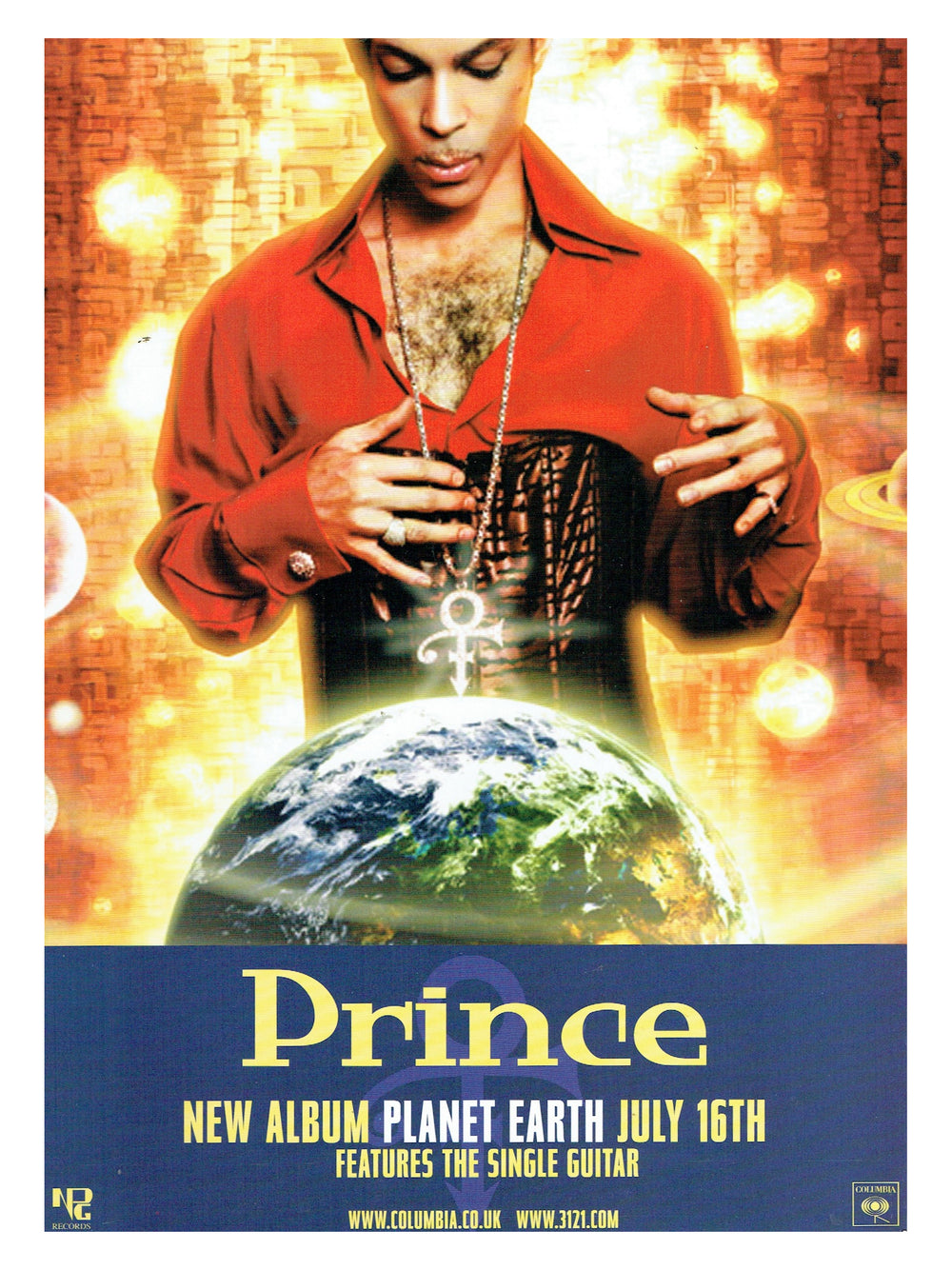 Prince – Planet Earth NPG Records Official Trade Magazine Advert Ideal For Framing Glossy Prince