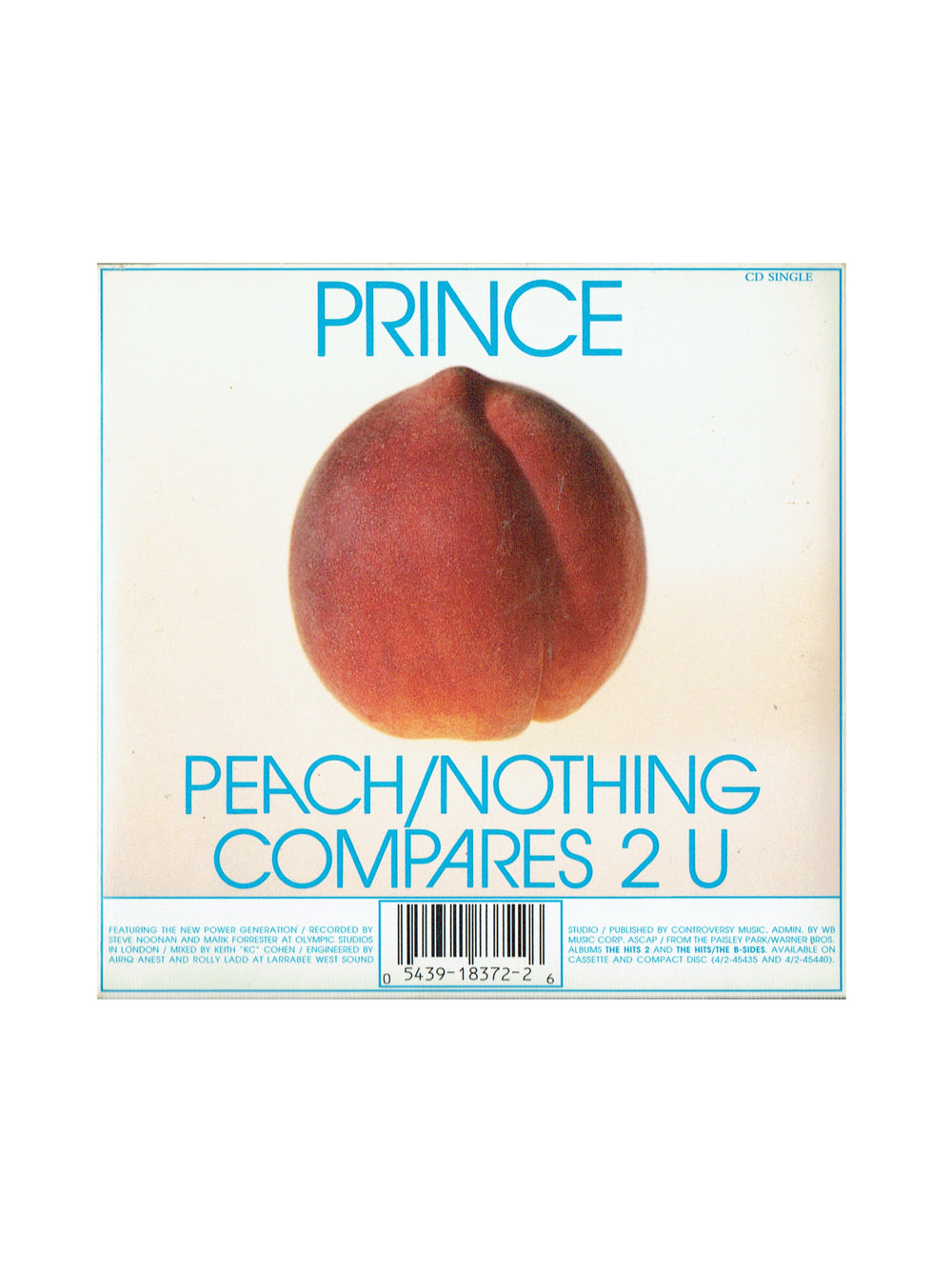 Prince Peach Nothing Compares 2 U CD Single 1993 USA Release