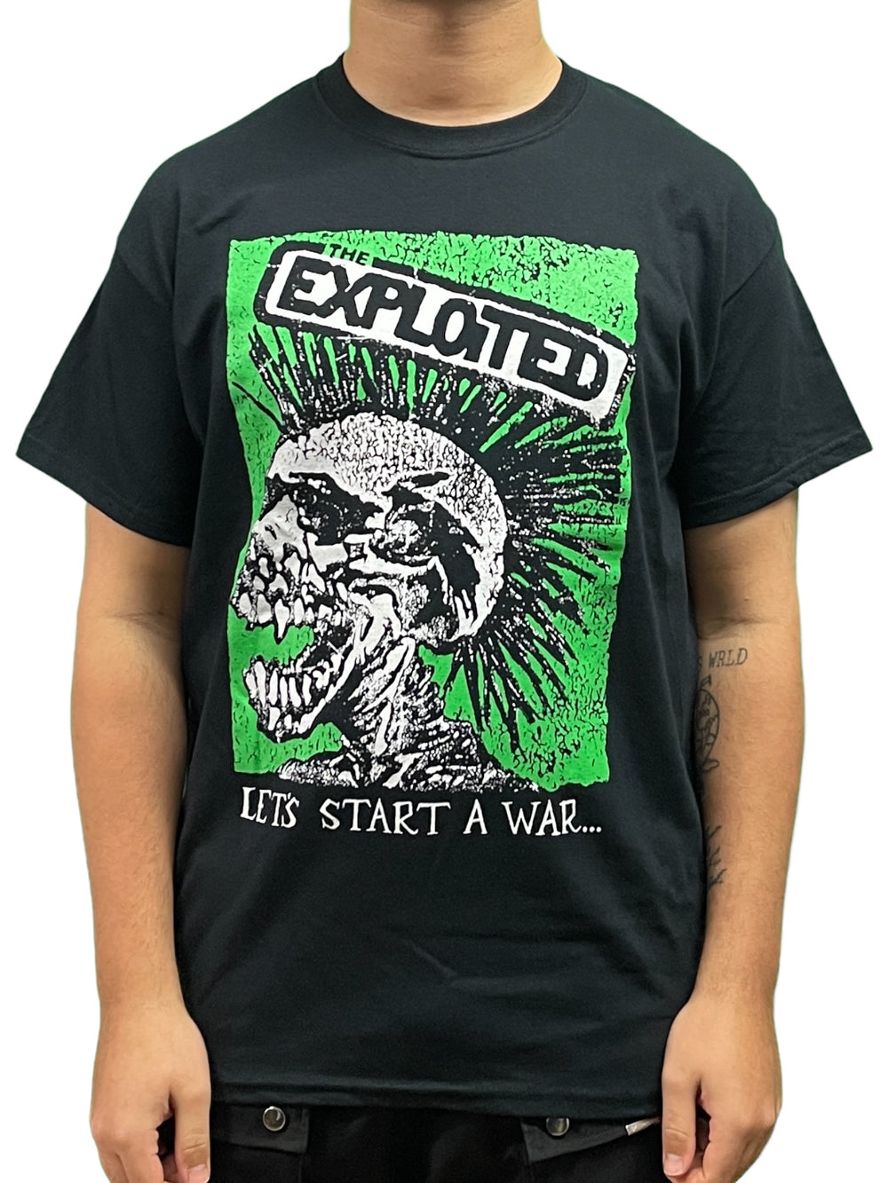 Exploited The War Skull  Black Unisex Official T Shirt Brand New Various Sizes