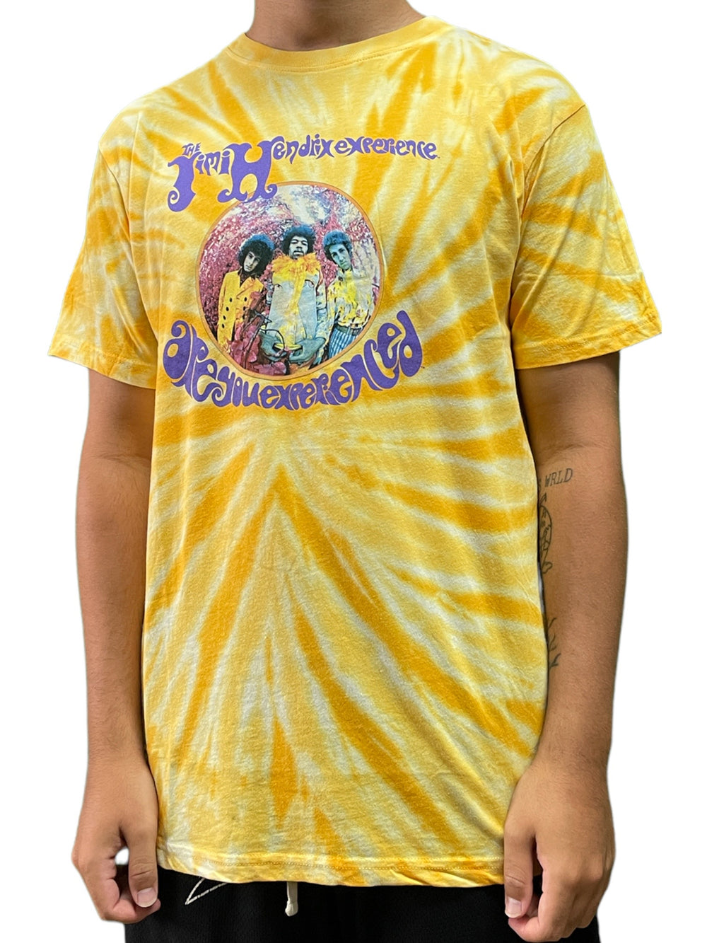 Jimi Hendrix - Experienced YELLOW (Dip-Dye) Official Unisex T Shirt  Various Sizes NEW