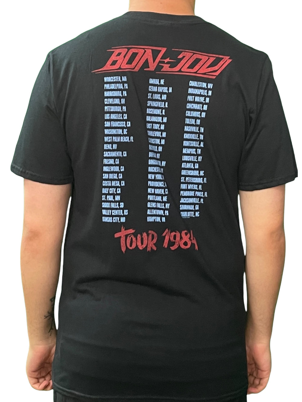 Bon Jovi Tour '84 Official Back Print Unisex T Shirt Brand New Various Sizes