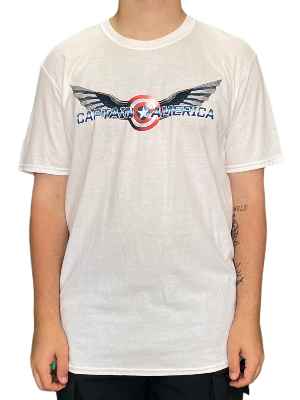 Captain America Logo White Marvel Comics Unisex Official T Shirt Brand New Various Sizes