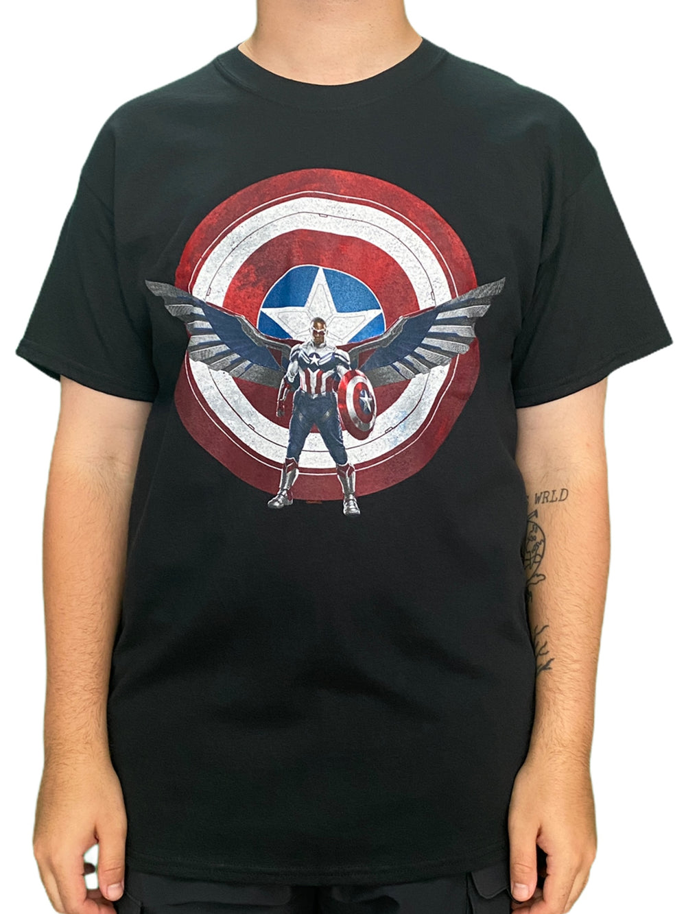 Captain America Chest Pose Black Marvel Comics Unisex Official T Shirt Brand New Various Sizes