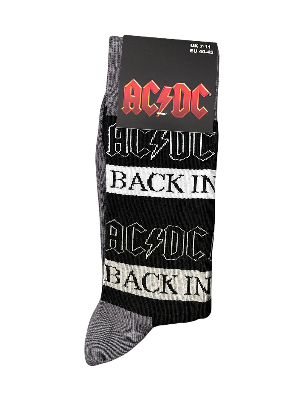 AC/DC Back In Black Official Product 1 Pair Jacquard Socks Brand New