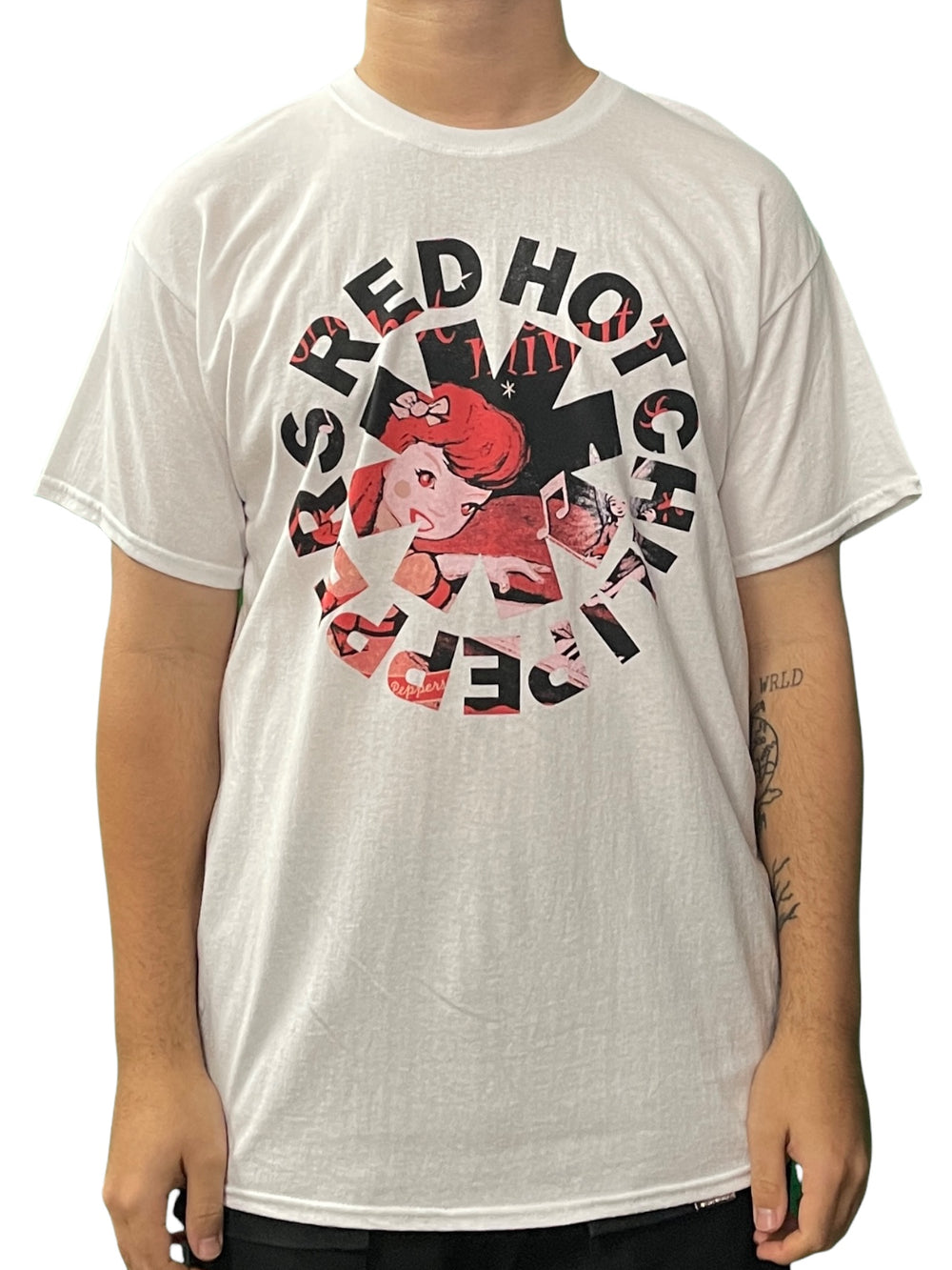 Red Hot Chilli Peppers ASTERISK GIRL White Unisex Official T Shirt Brand New Various Sizes