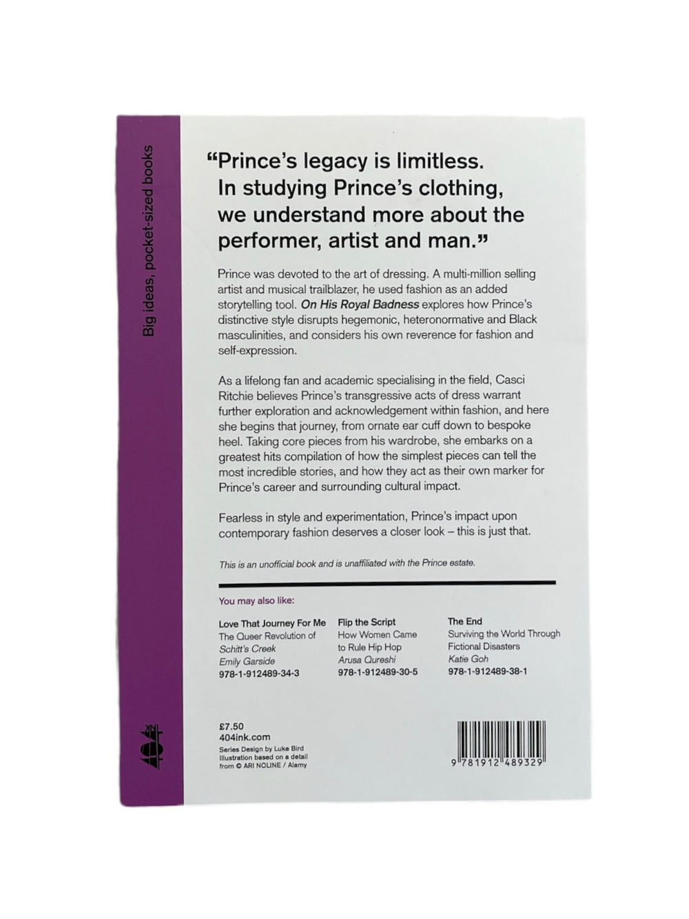 Prince On His Royal Badness The Life and Legacy of Prince's Fashion Soft Backed Book Casci Ritchie