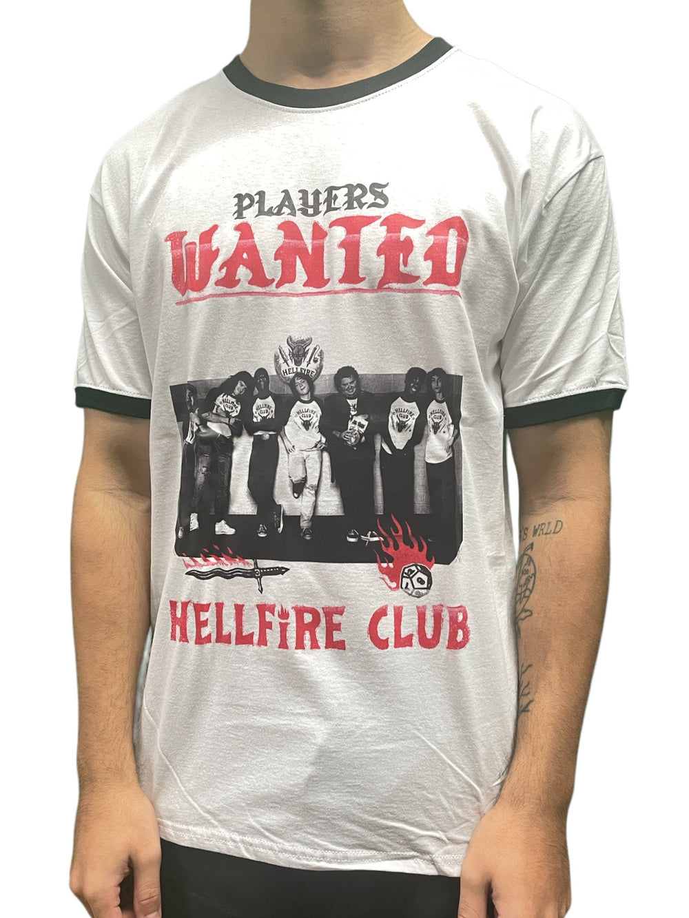 Stranger Things Hellfire Club Players Wanted Ringer Unisex Official T Shirt Brand New Various Sizes