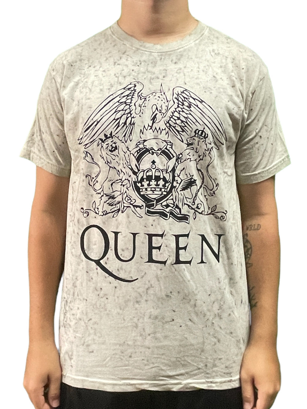 Queen - Crest WHT (Dip-Dye) Official Unisex T Shirt Various Sizes NEW