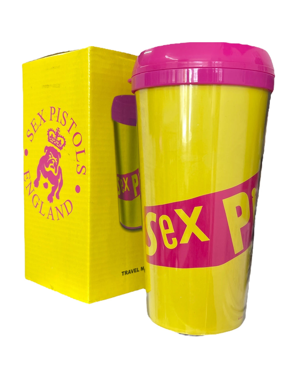 Sex Pistols The Yellow Plastic Travel Mug Boxed Official Brand New