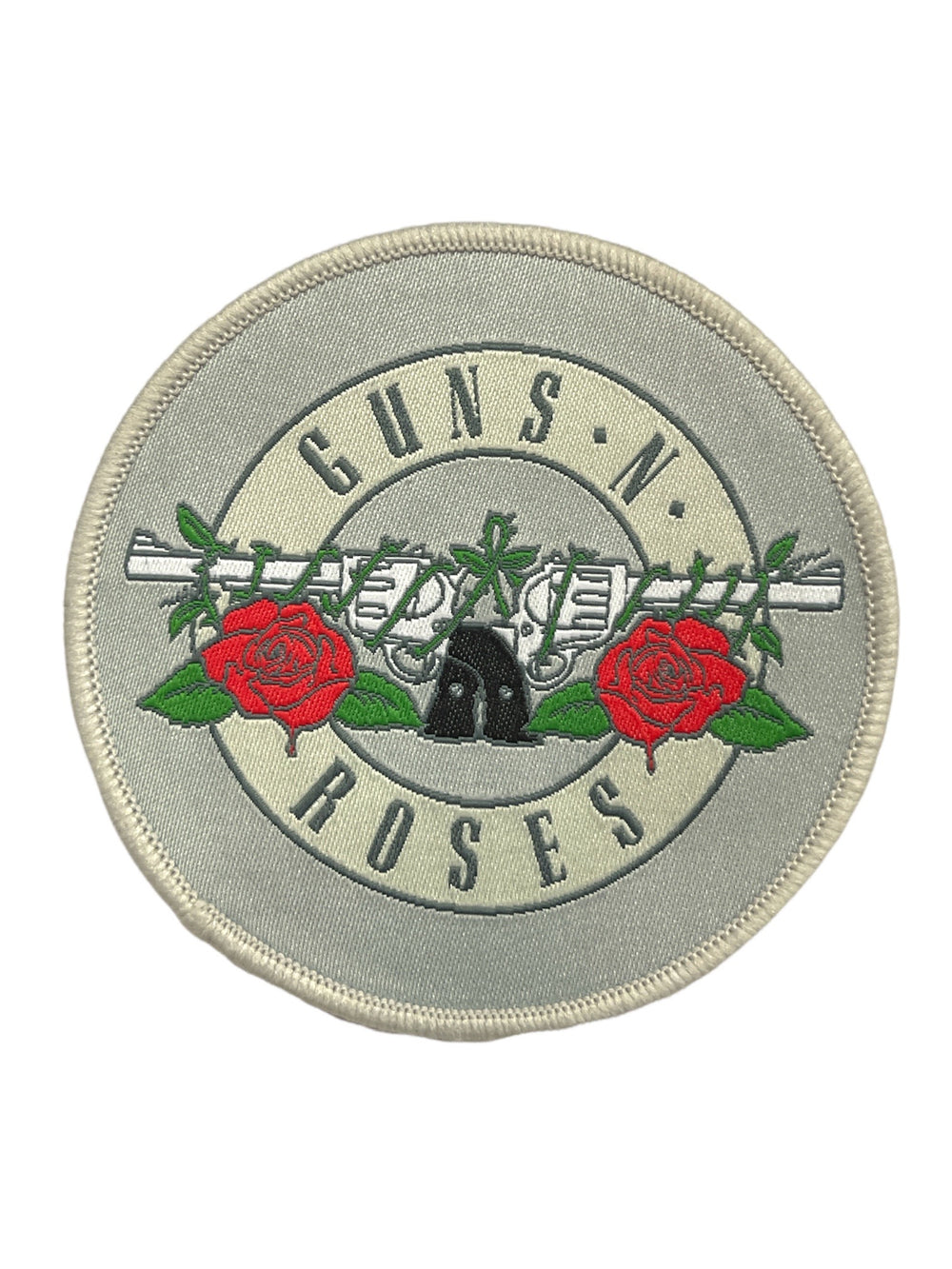Guns n Roses Pistols Round Silver Circle Official Woven Patch Brand New