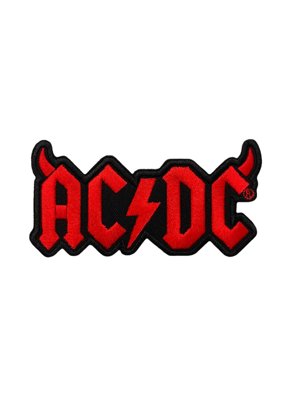 AC/DC Red Logo Horns Official Woven Patch Brand New