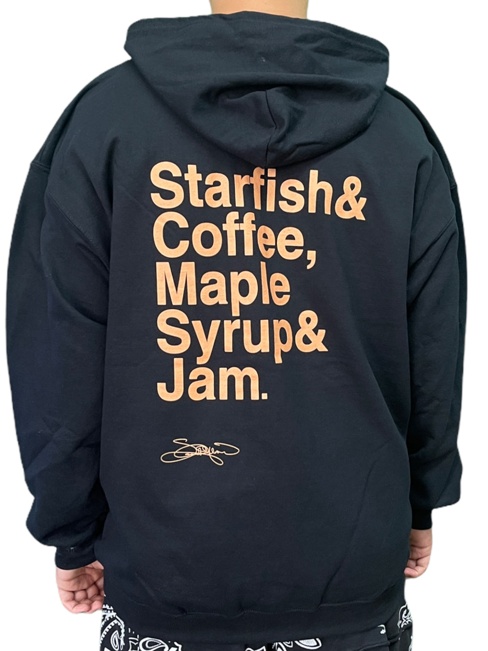 Starfish & Coffee USA Official Unisex Zip Hoody Brand New Prince Peach & Black Signature ED