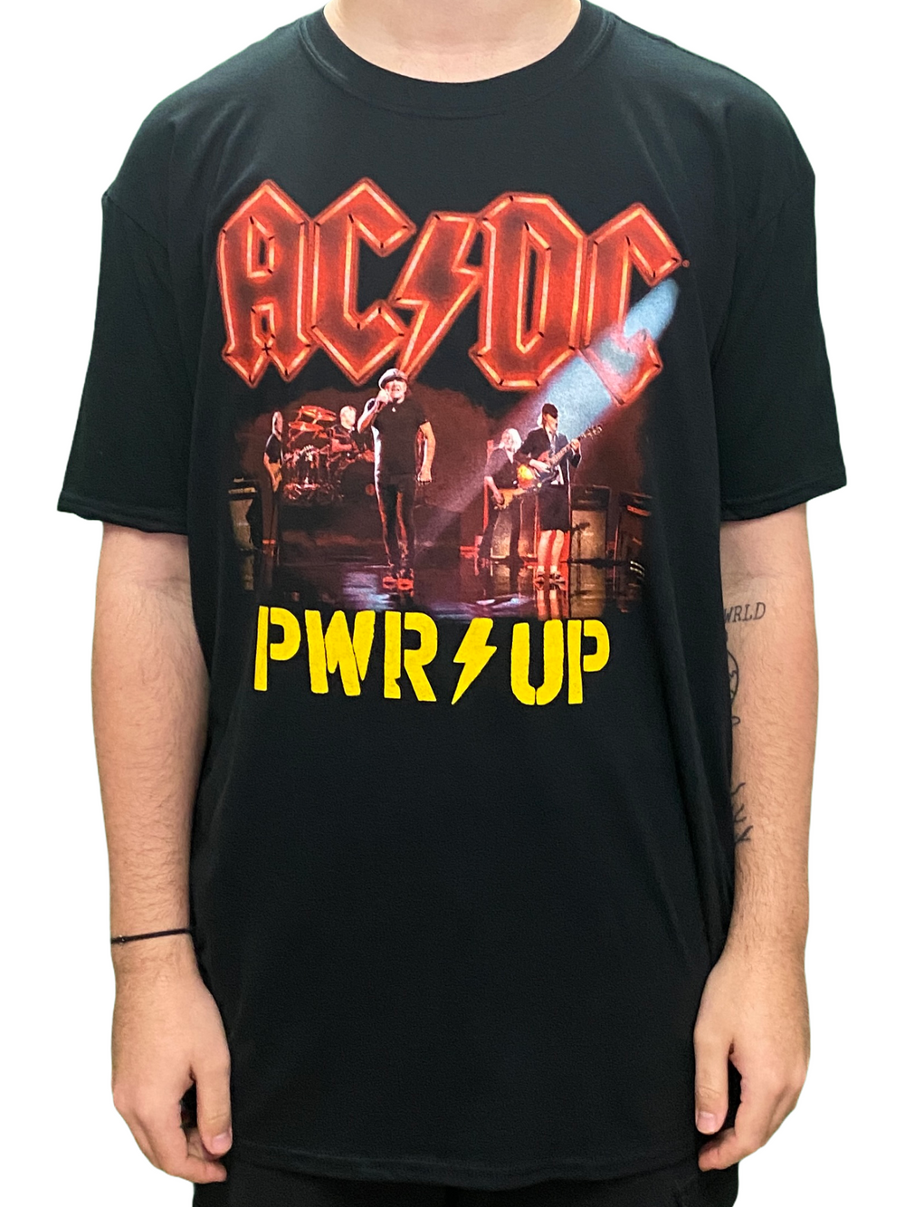 AC/DC Neon Live PWR UP Unisex Official T Shirt Brand New Various Sizes