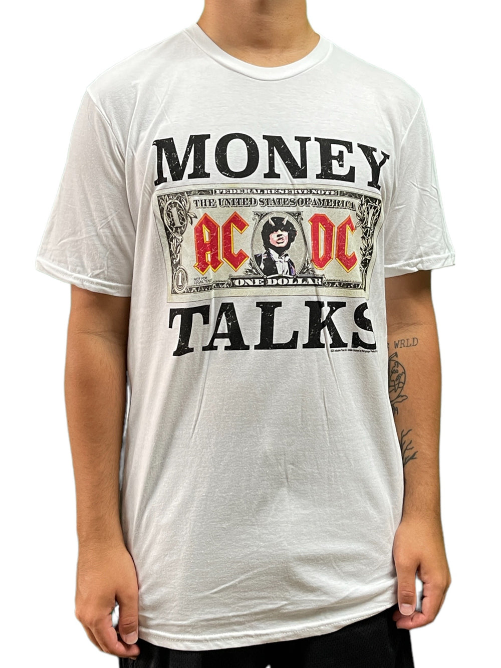 AC/DC Money Talks Angus Dollar Note Unisex Official T Shirt Various Sizes