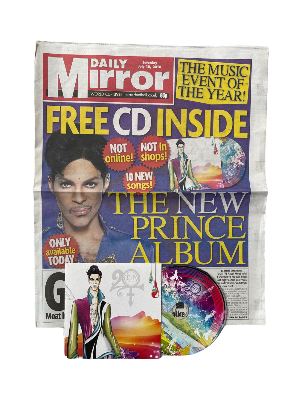 Prince – Daily Mirror Newspaper Saturday July 10th 2010 With 20TEN CD
