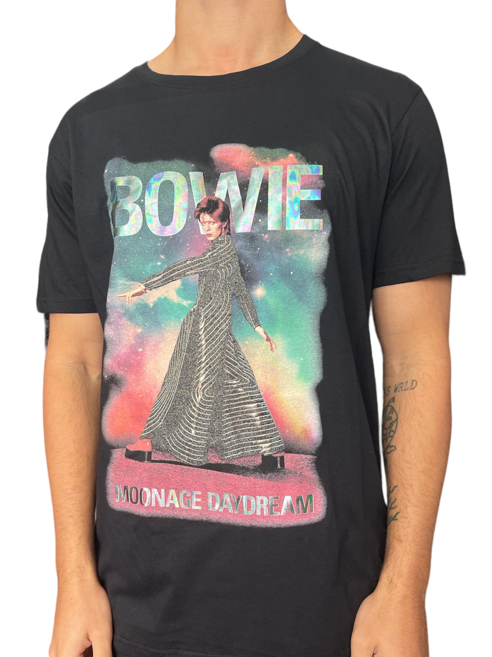 David Bowie FOIL / SPARKLE SPECIAL EDITION Moonage Daydream Official Unisex T Shirt Brand New Various Sizes