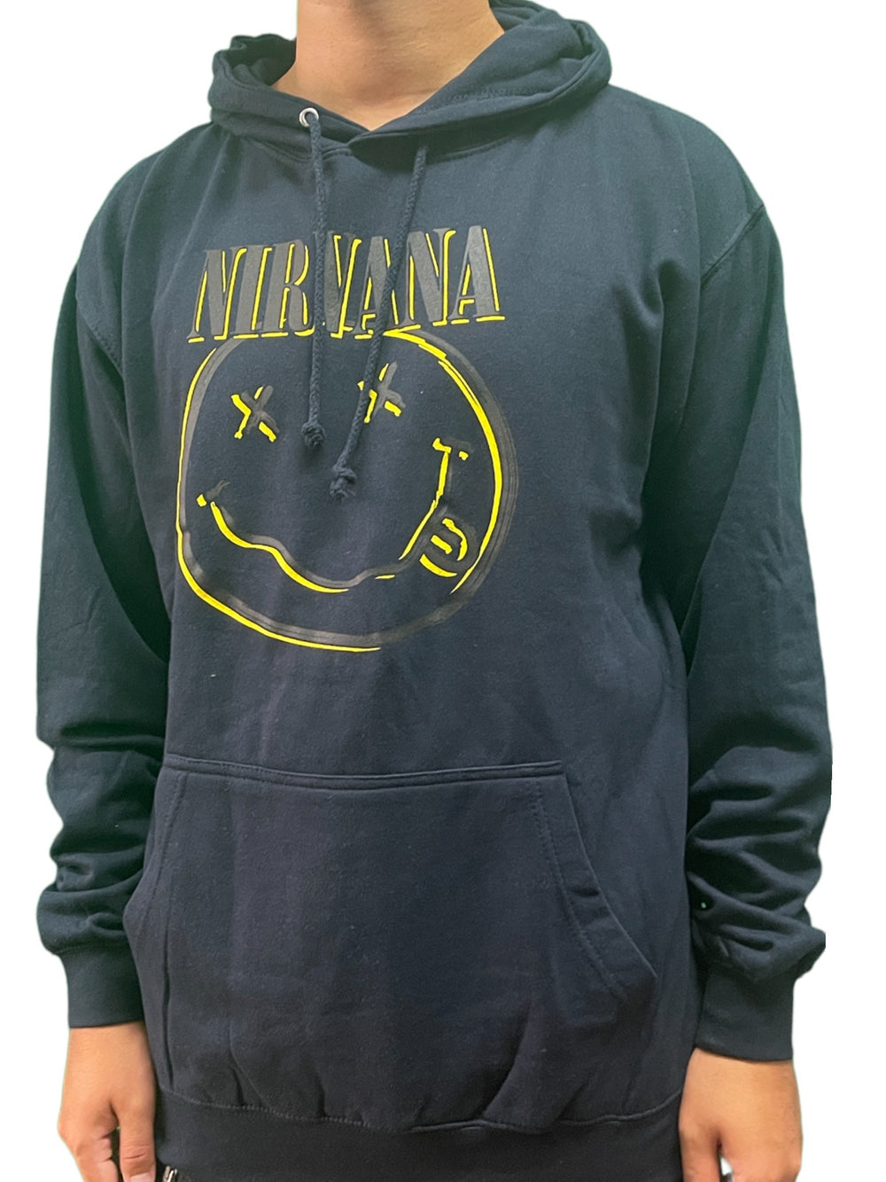 Nirvana Inverse Happy Face NAVY Pullover Hoodie Unisex Official Brand New Various Sizes