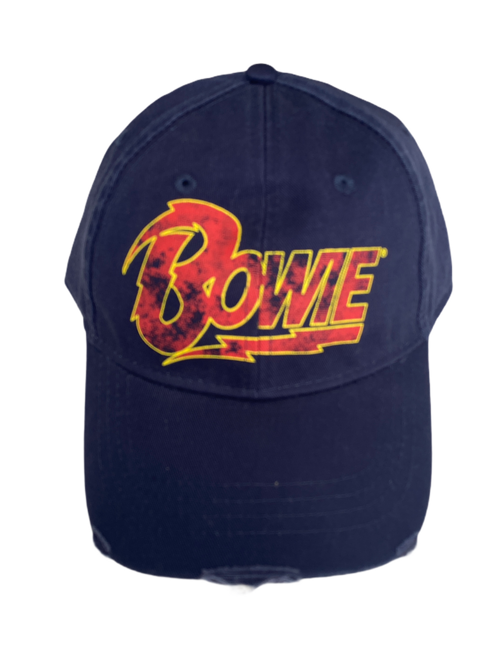 David Bowie Official Embroidered Peak Cap Adjustable Brand New Flash Logo Navy