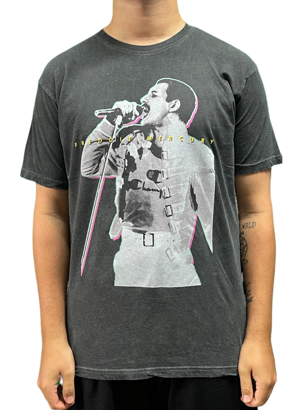 Queen  - Freddie Mercury Glow Dip Dye Design Unisex T-Shirt Various Sizes NEW