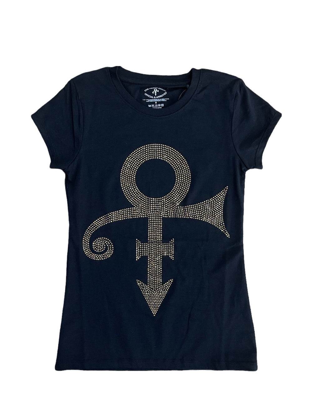 Prince The Gold Experience Love Symbol Diamante Official Ladies Slim Fit T-Shirt