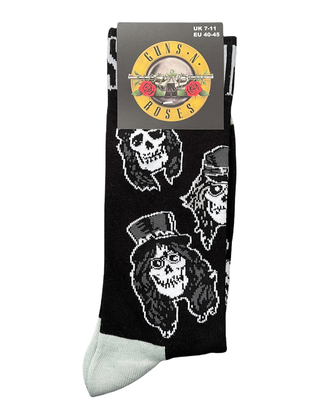 Guns N' Roses - SKULLS MONO Official Product 1 Pair Jacquard Socks Brand New