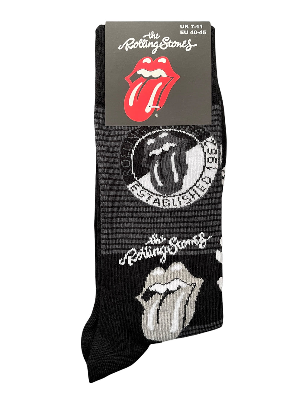 Rolling Stones The - MONO LOGOS Official Product 1 Pair Jacquard Socks Brand NEW