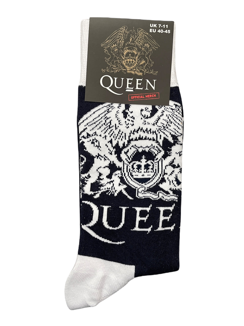 Queen WHITE CRESTS Official Product 1 Pair Jacquard Socks NEW