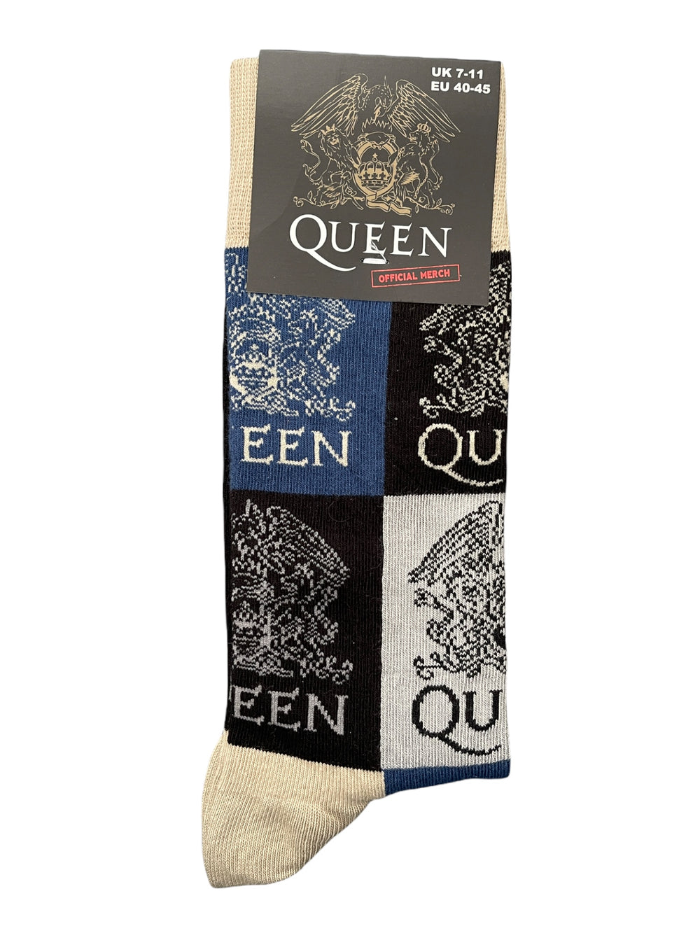 Queen CREST BLOCKS Official Product 1 Pair Jacquard Socks NEW