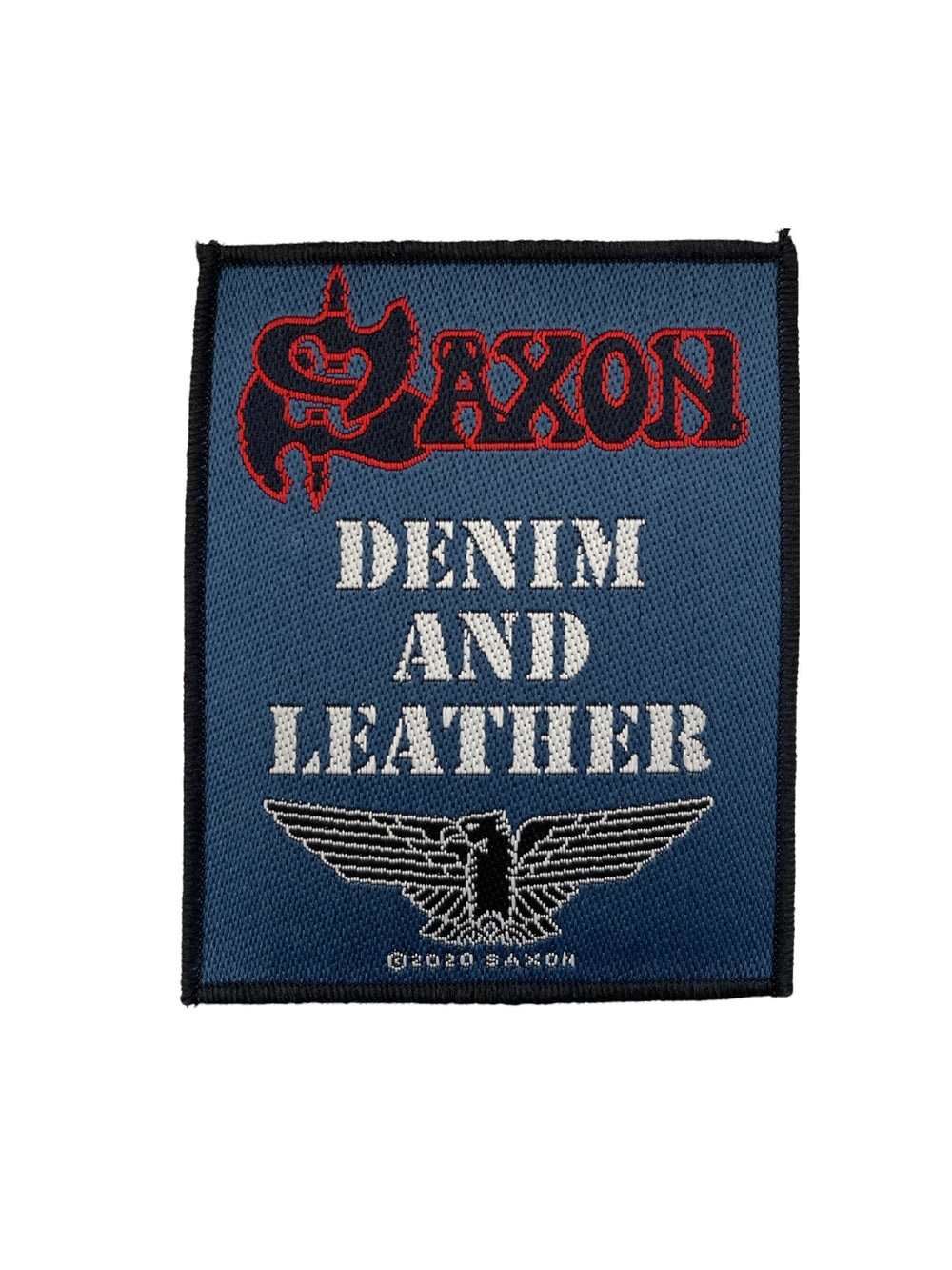 Saxon Standard Patch: Denim & Leather Official Woven Patch Brand New